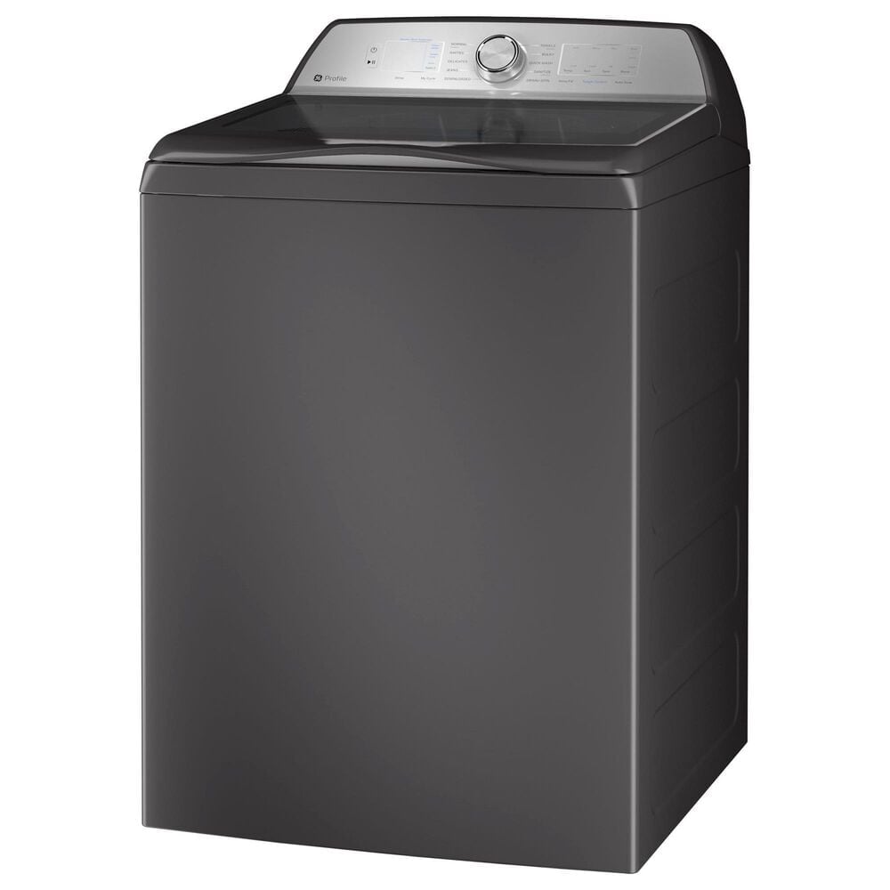 GE Profile 5 Cu. Ft. Top Load Impeller Washer and 7.4 Cu. Ft. Electric Dryer Laundry Pair in Diamond Gray, , large