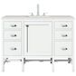 James Martin Vanities Addison 48" Single Bathroom Vanity in Glossy White with 3 cm Lime Delight Quartz Top and Rectangular Sink, , large