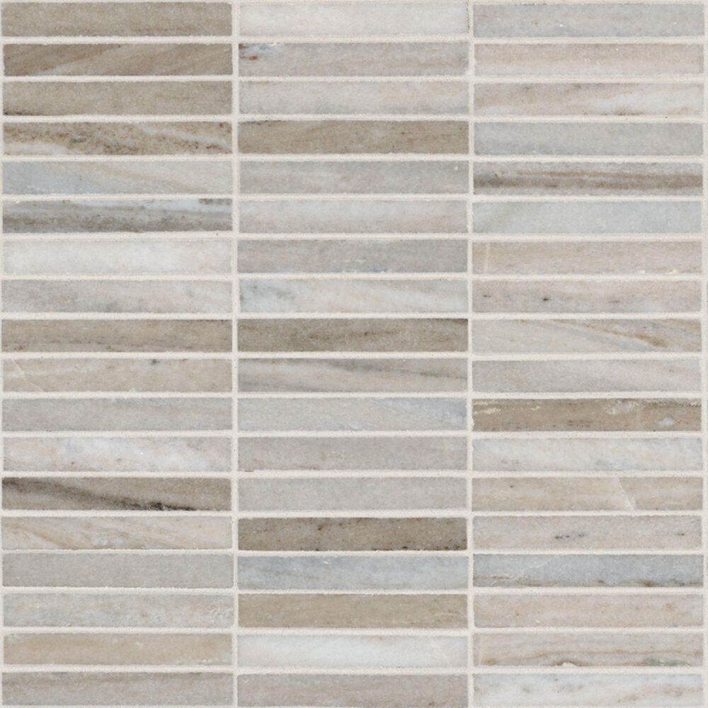 MS International Ravello 5/8" x 4" Rectangle on 12" x 12" Polished Marble Mosaic Sheet, , large