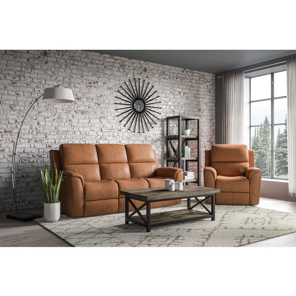 Flexsteel Henry Power Reclining Sofa with Headrests and Lumbar in Caramel, , large