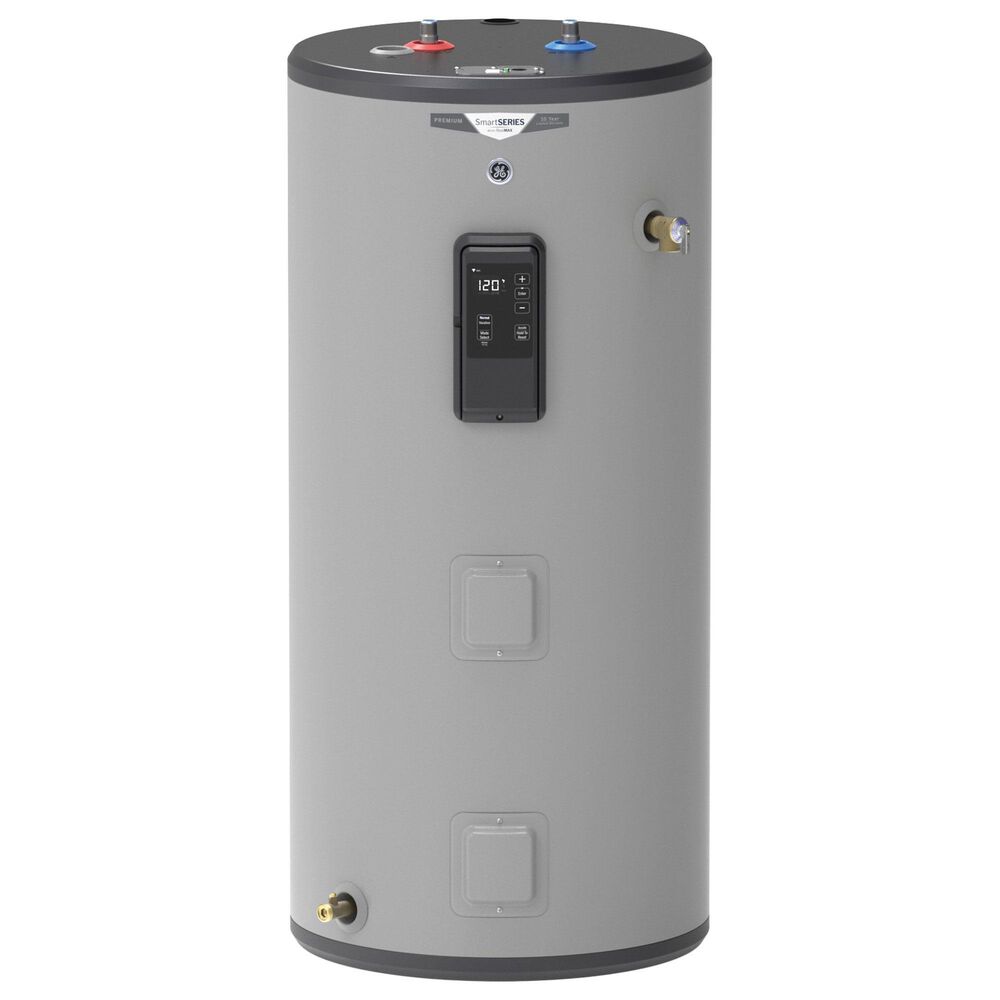 GE Appliances 50-Gallon Smart Short Electric Water Heater with Built-in Wi-Fi in Gray, , large