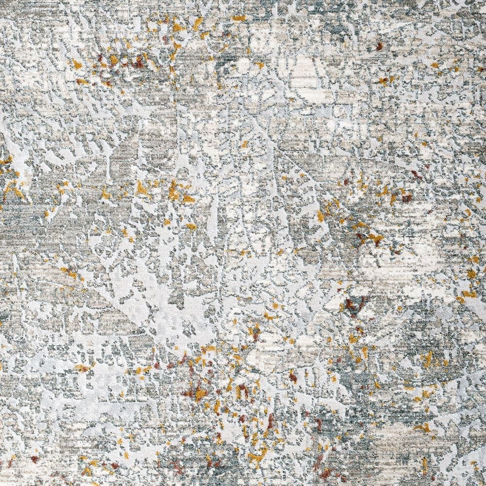 Surya Dresden Gray, White, Medium Gray, Light Slate, Mustard and Rust 7&#39;10&quot; Round Area Rug, , large