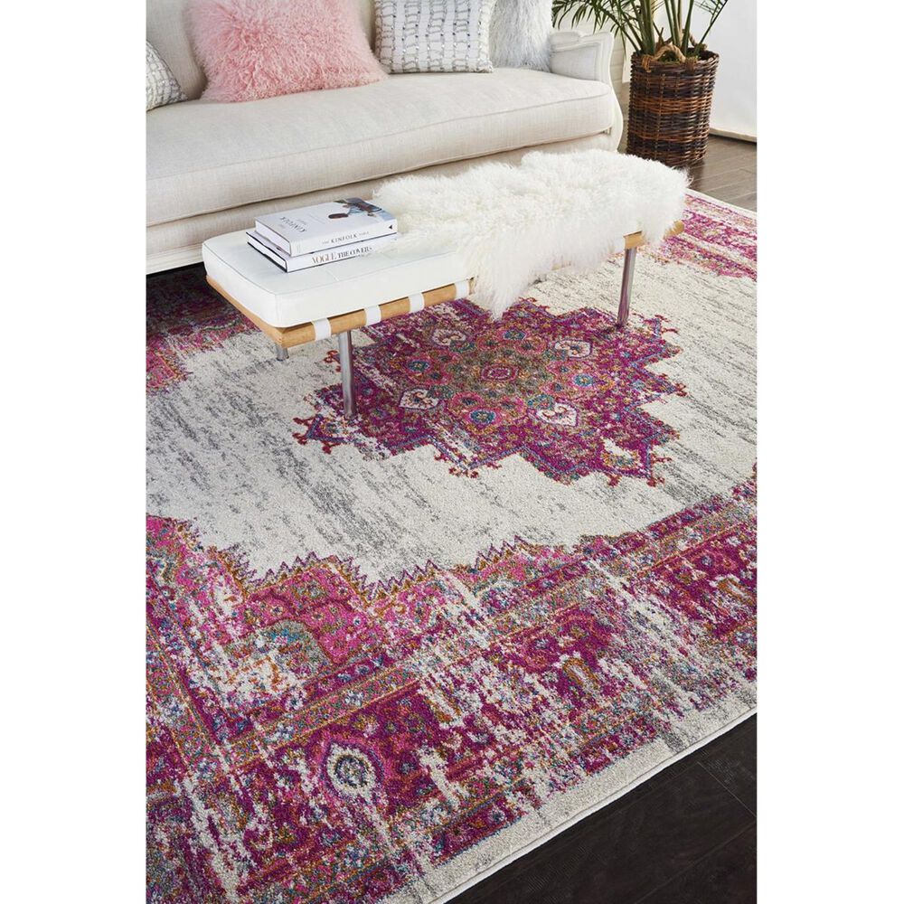 Nourison Passion PSN03 5&#39;3&quot; x 7&#39;3&quot; Ivory and Fushia Area Rug, , large