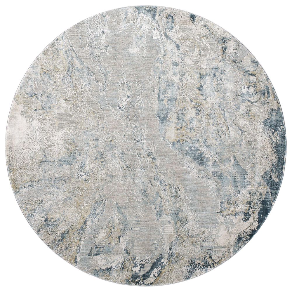Surya Brunswick Dusty Sage, Taupe, Light Gray, White, Pale Blue, Olive, Teal, Light Sage and Navy 7&#39;10&quot; Round Area Rug, , large