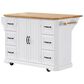 HOMLUX 56" Kitchen Island with Drop Leaf in White, , large