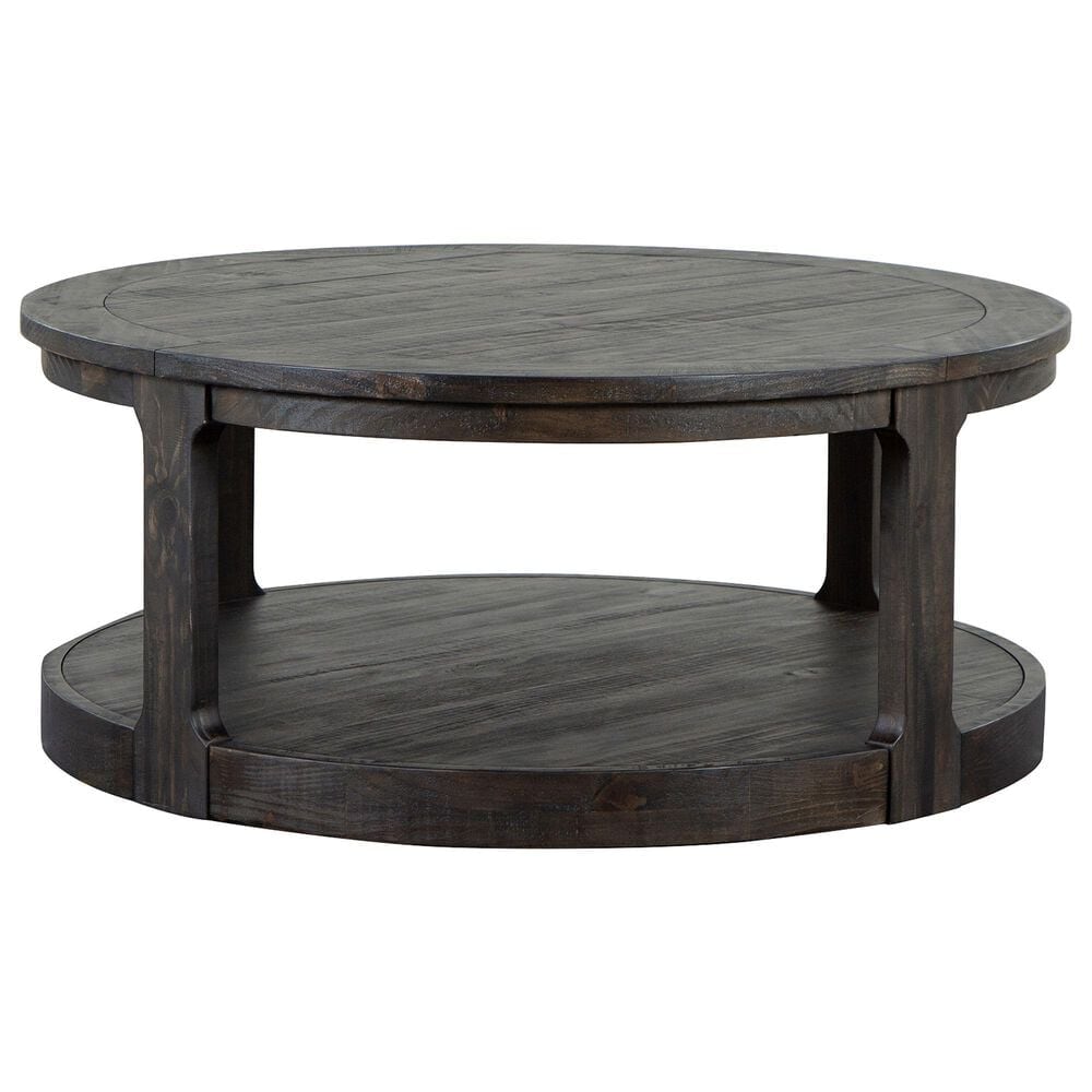 Nicolette Home Boswell Round Cocktail Table with Caster in Peppercorn, , large