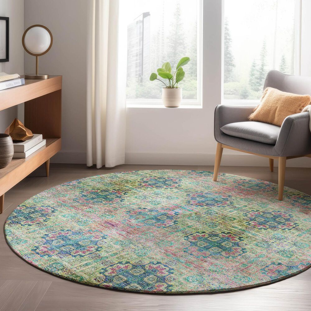 Dalyn Rug Company Trevi 8&#39; Round Green Area Rug, , large