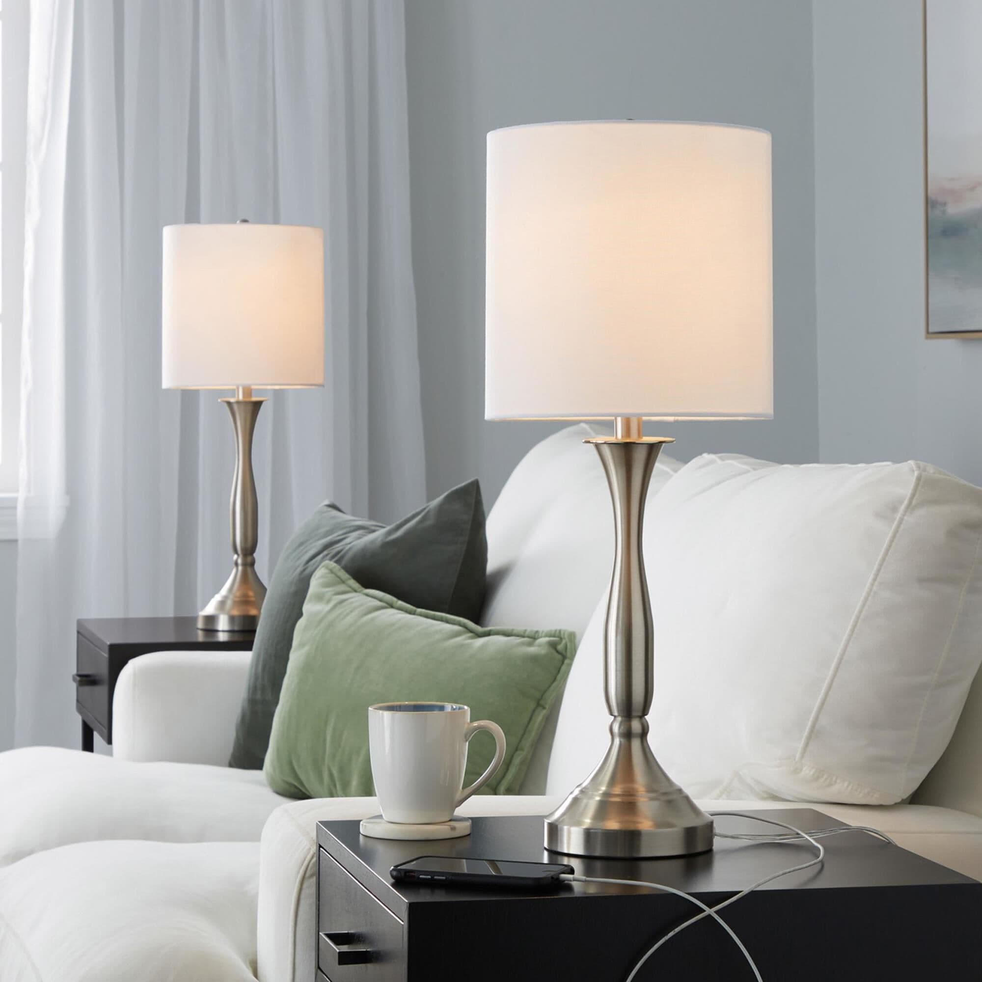 Brushed nickel living room lamps on sale