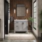 Kohler Quo 36" Single Bathroom Vanity in Mohair Grey with 3 cm Pure White Quartz Top and Oval Sink, , large