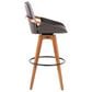Lumisource Cosmo Swivel Barstool with Brown Cushion in Walnut and Black, , large