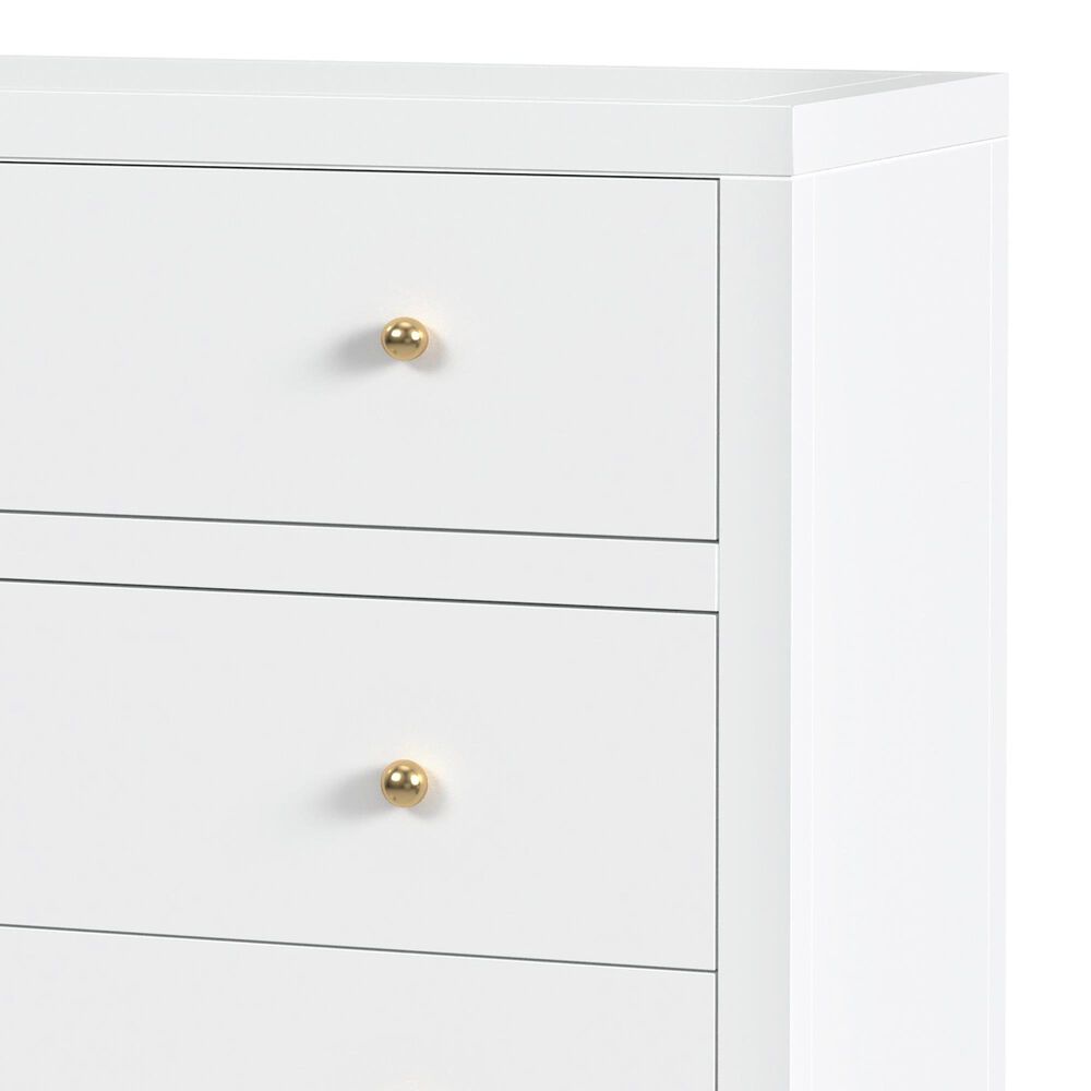 Butler Specialty Company Nora 5-Drawer Tall Dresser in Smooth White, , large
