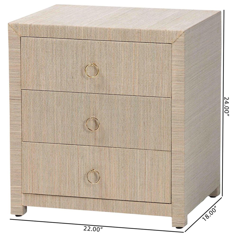 Baxton Studio Quinn 3-Drawer Nightstand in Natural, , large