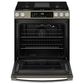GE Appliances 30" Slide-In Front-Control Convection Gas Range in Fingerprint Resistant Slate, , large