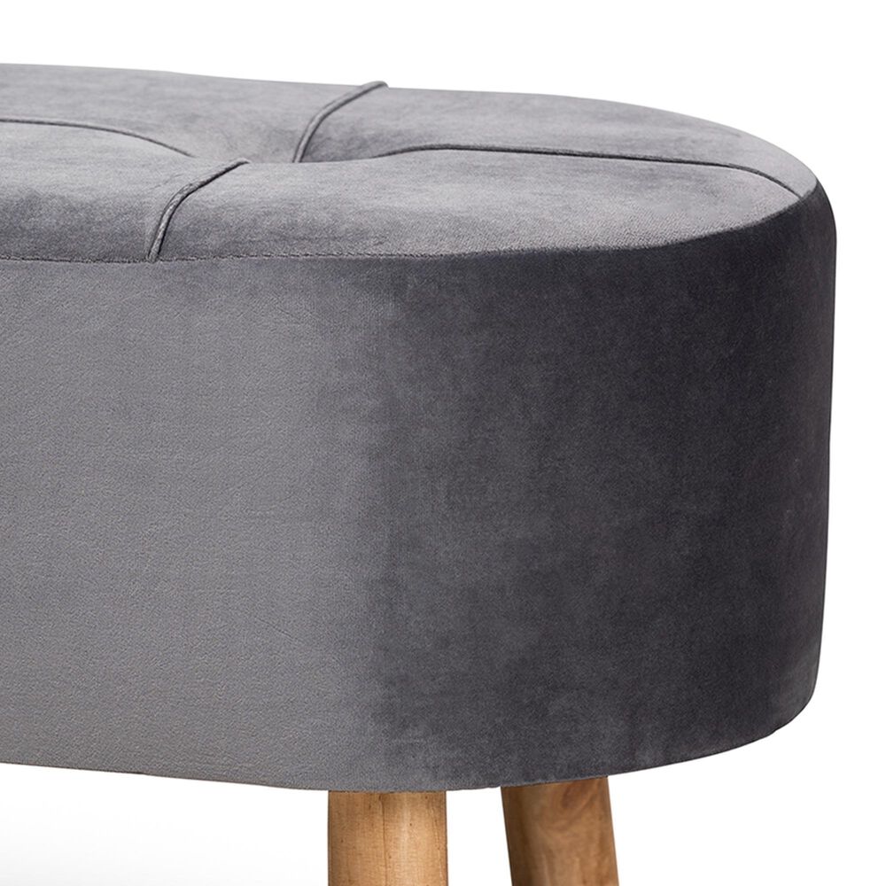 Baxton Studio Simone Upholstered Ottoman in Grey, , large