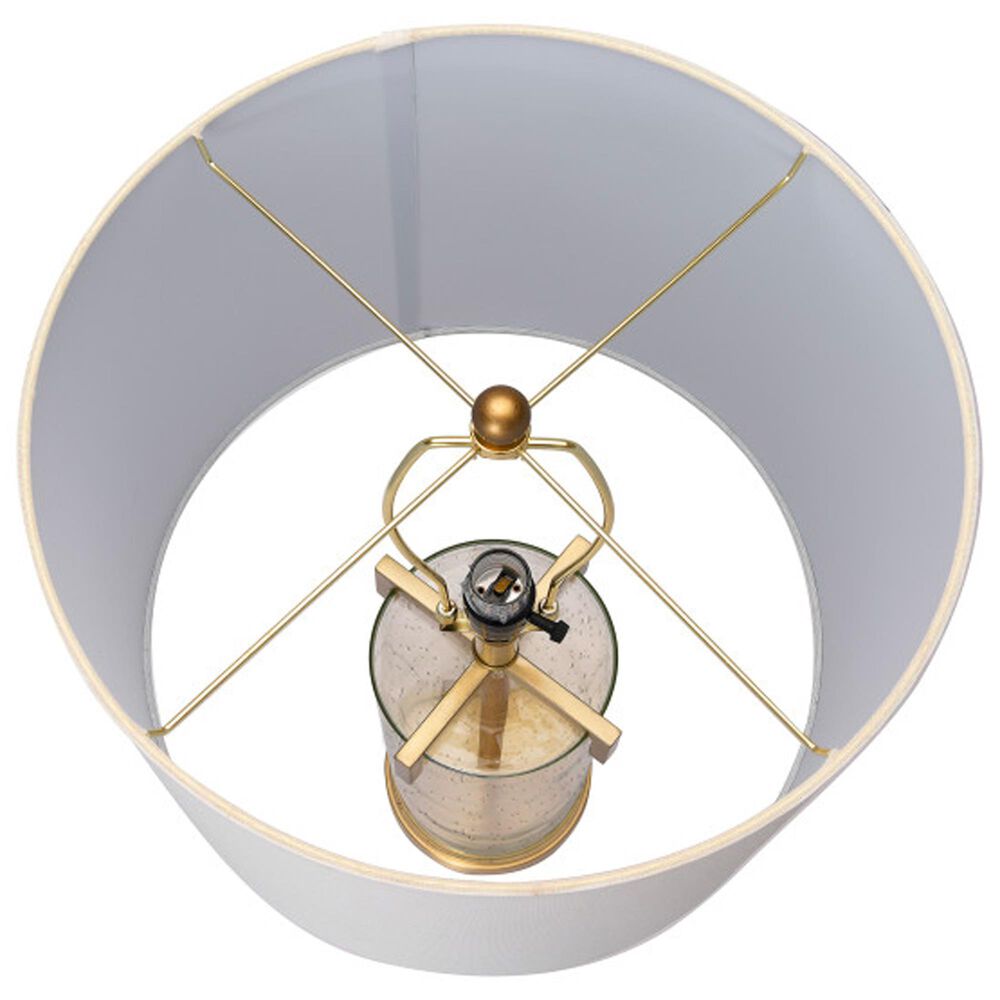 Creative Coop Modern Transparent Bubble Glass and Metal Table Lamp in Brushed Gold, , large