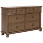 Ashley Rowlenstown California King Panel Bed with Dresser, Chest, and Two Nightstands in Brown, , large