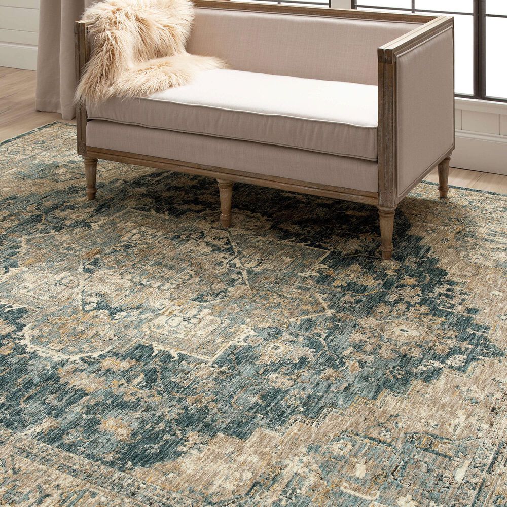 Karastan Marash Ezine 9&#39; x 12&#39;2&quot; Blue Area Rug, , large