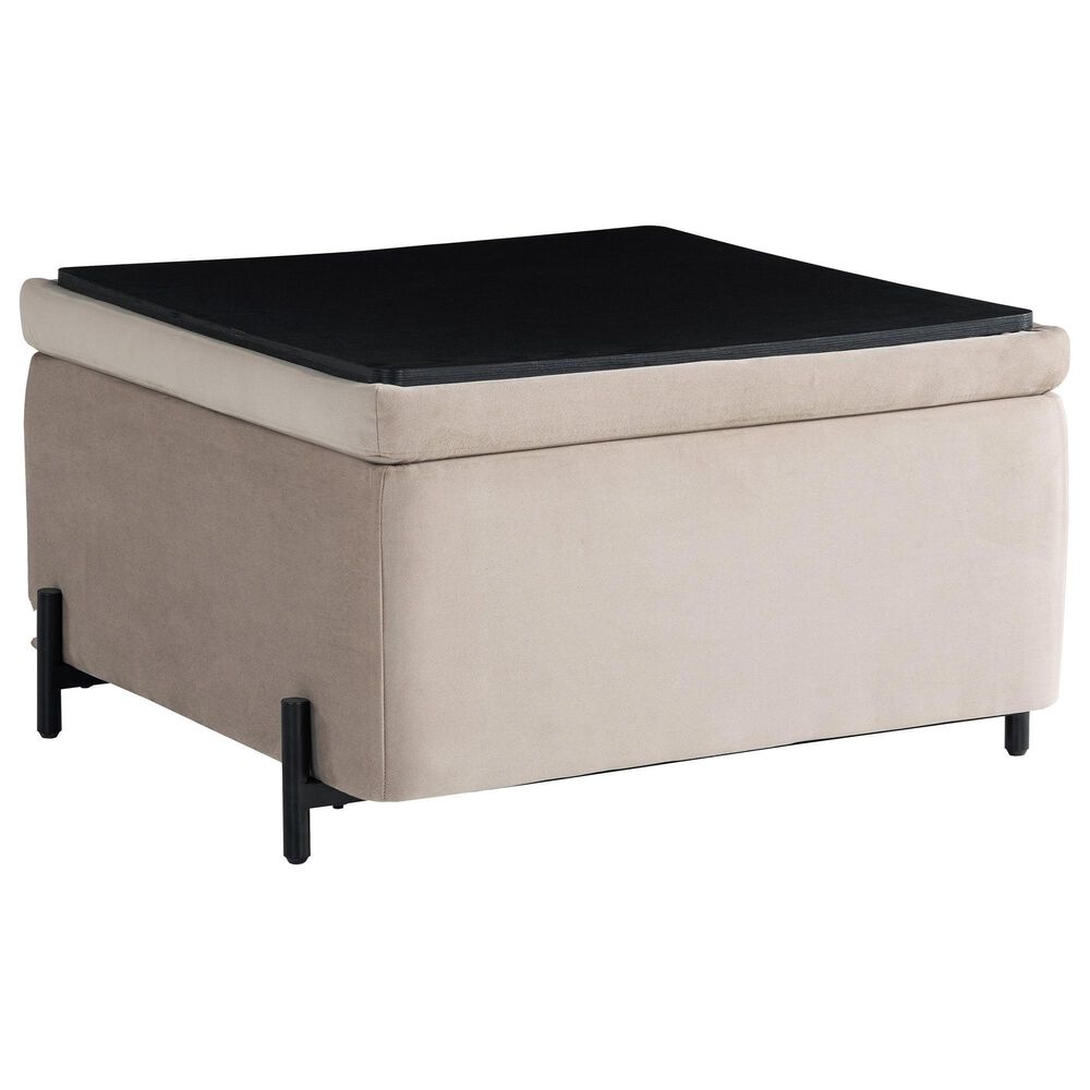 Lifestyle Solutions Kona Large Storage Ottoman in Taupe, , large