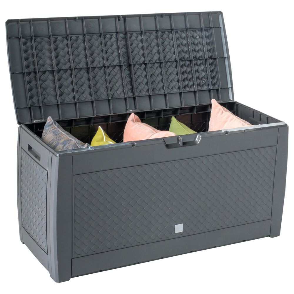 Alfresco Home Urban Matuba Home and Garden Storage Box with Wheels in Black, , large
