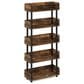 HOMLUX Turn-N-Tube 5-Tier Open Display Storage Bookshelf in Amber Pine and Black, , large