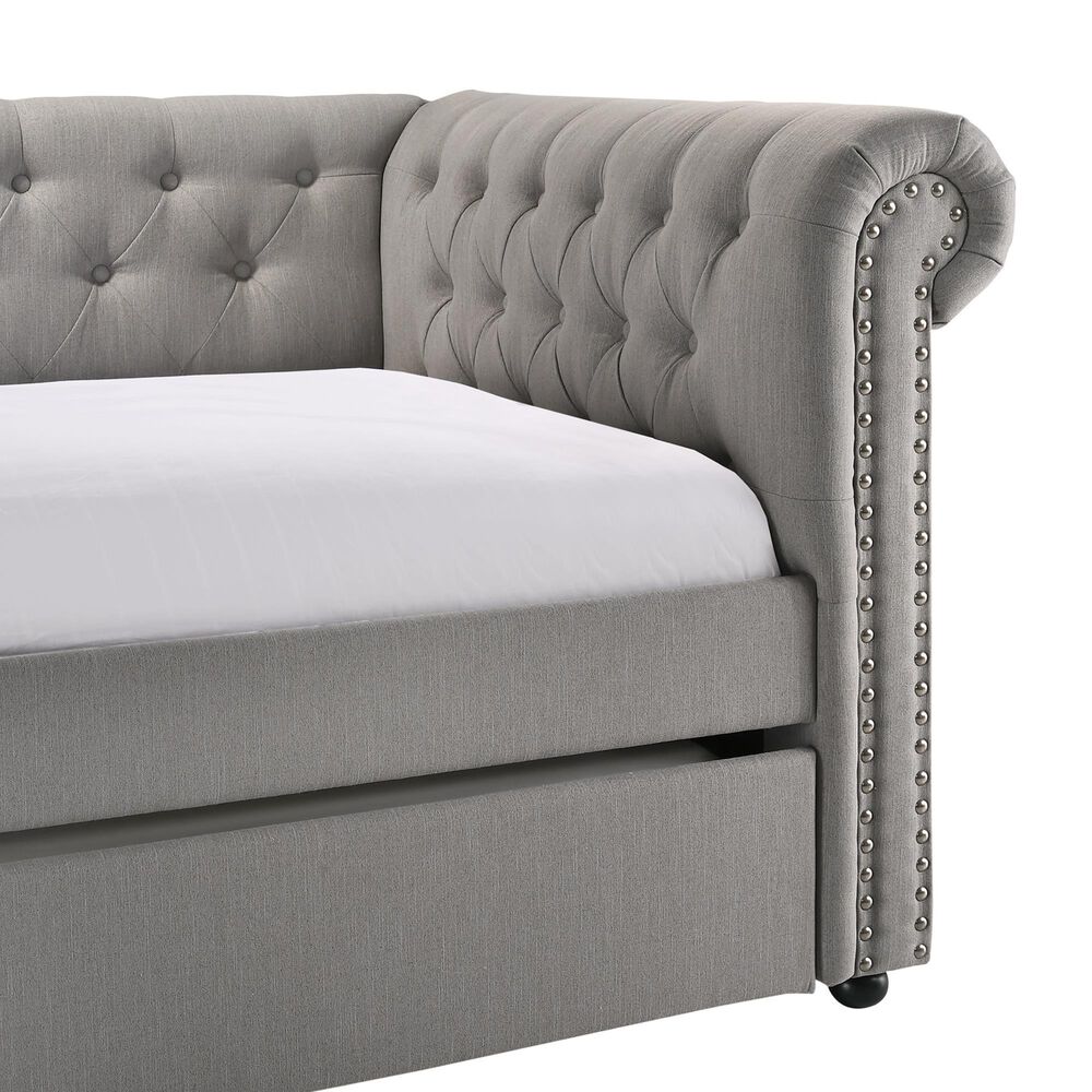Crown Mark Ellie Daybed with Trundle in Gray, , large