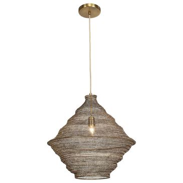 Uttermost Sigh 1-Light Pendant in Antique Brass, , large
