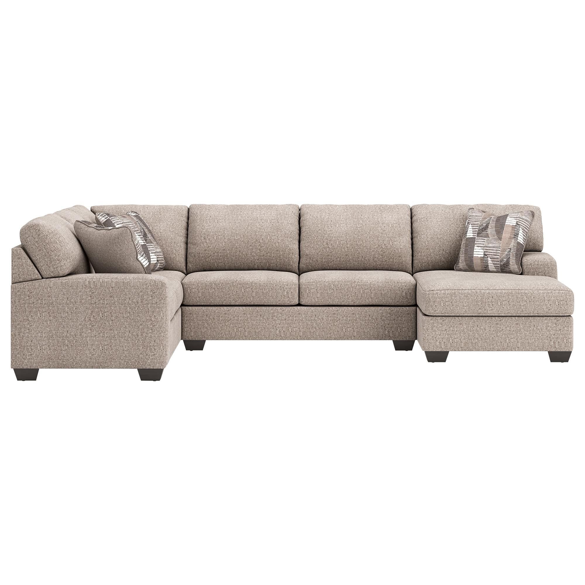Ashley Seyler Lane 3-Piece Sectional with Chaise in Hemp