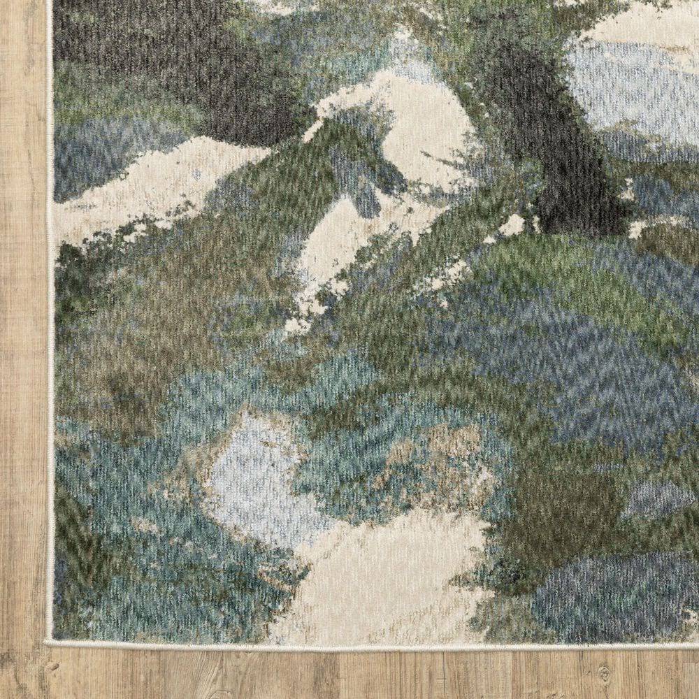 Oriental Weavers Tisdell TIS04 Blue and Green 2'3" x 7'6" Runner, , large