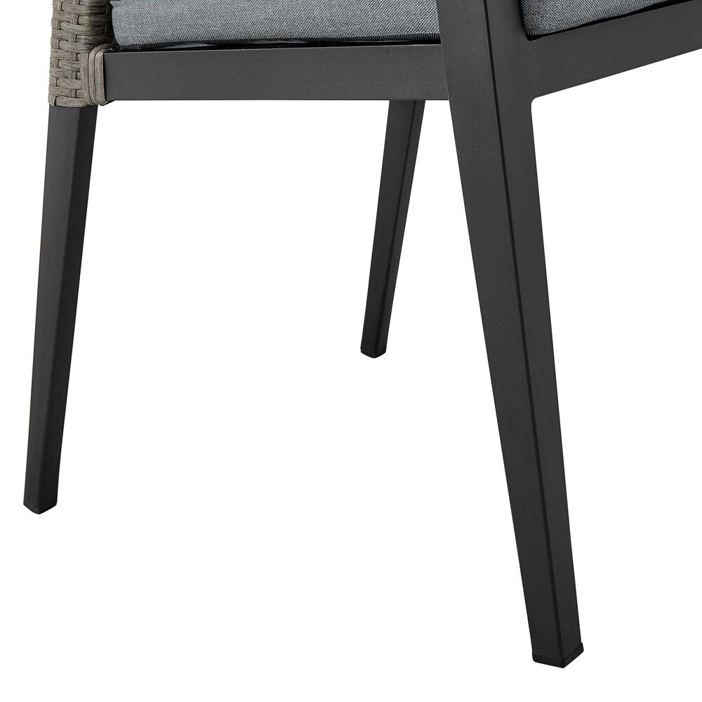 Blue River Aileen Outdoor Dining Chair with Dark Gray Cushion in Black and Gray (Set of 2), , large