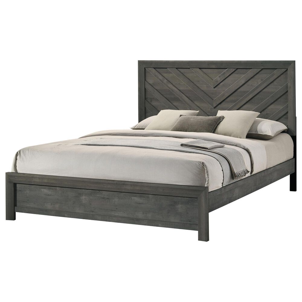 Crown Mark Valor 4-Piece King Bedroom Set in Gray, , large