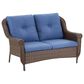 Sunwell Garden 2-Seater Patio Loveseat with Floral Armrests in Navy, , large