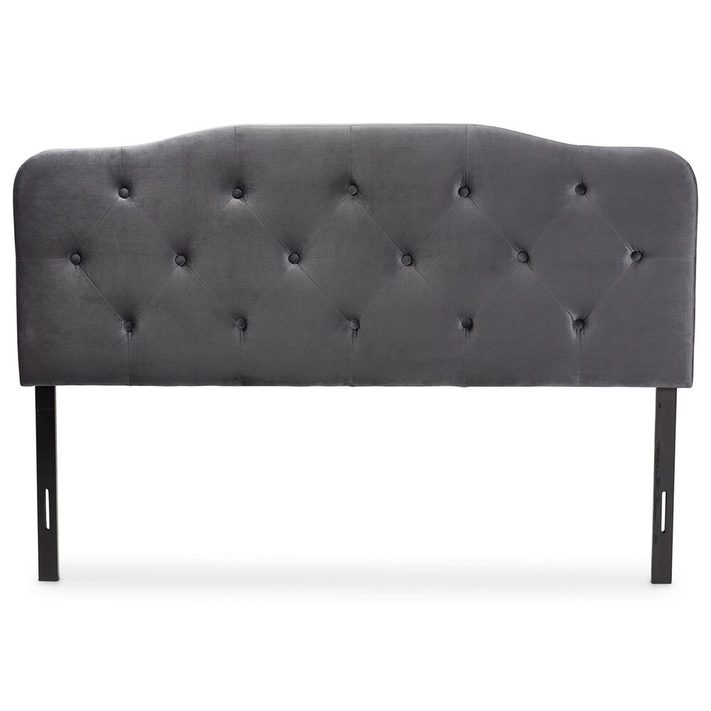 Baxton Studio Gregory Full Upholstered Headboard in Grey, , large