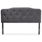 Baxton Studio Gregory Full Upholstered Headboard in Grey, , large