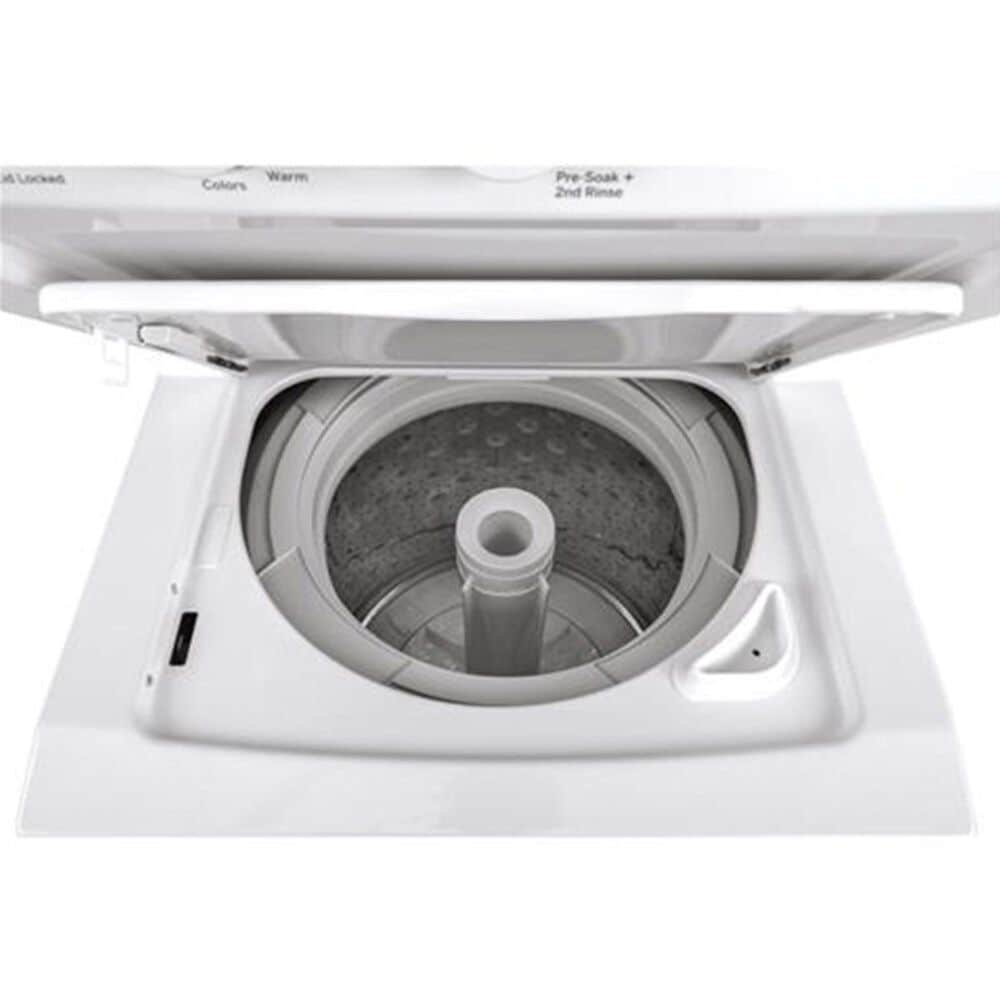 GE Appliances Unitized Spacemaker Gas Stack Laundry in White, , large