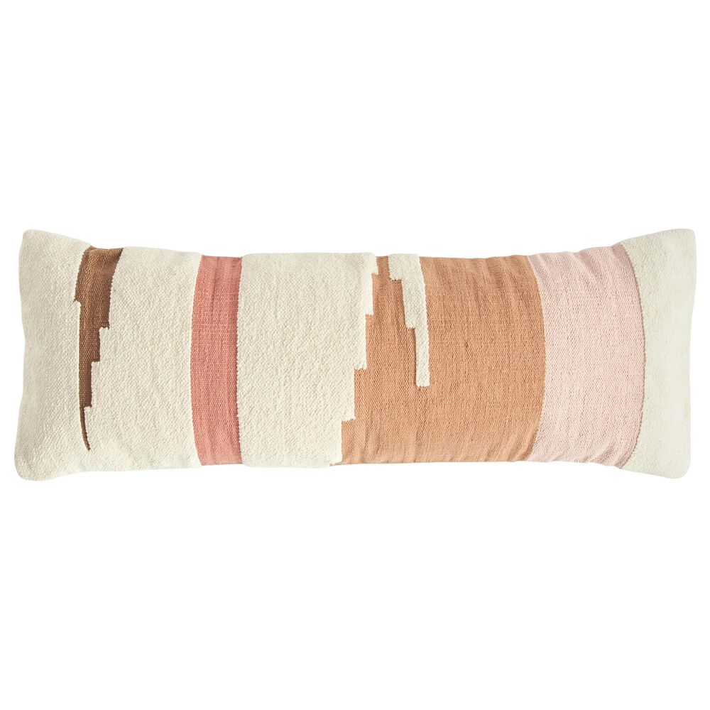 Teak Interiors Sanctuary 18" x 50" Lumbar Pillow in Cream and Rust, , large