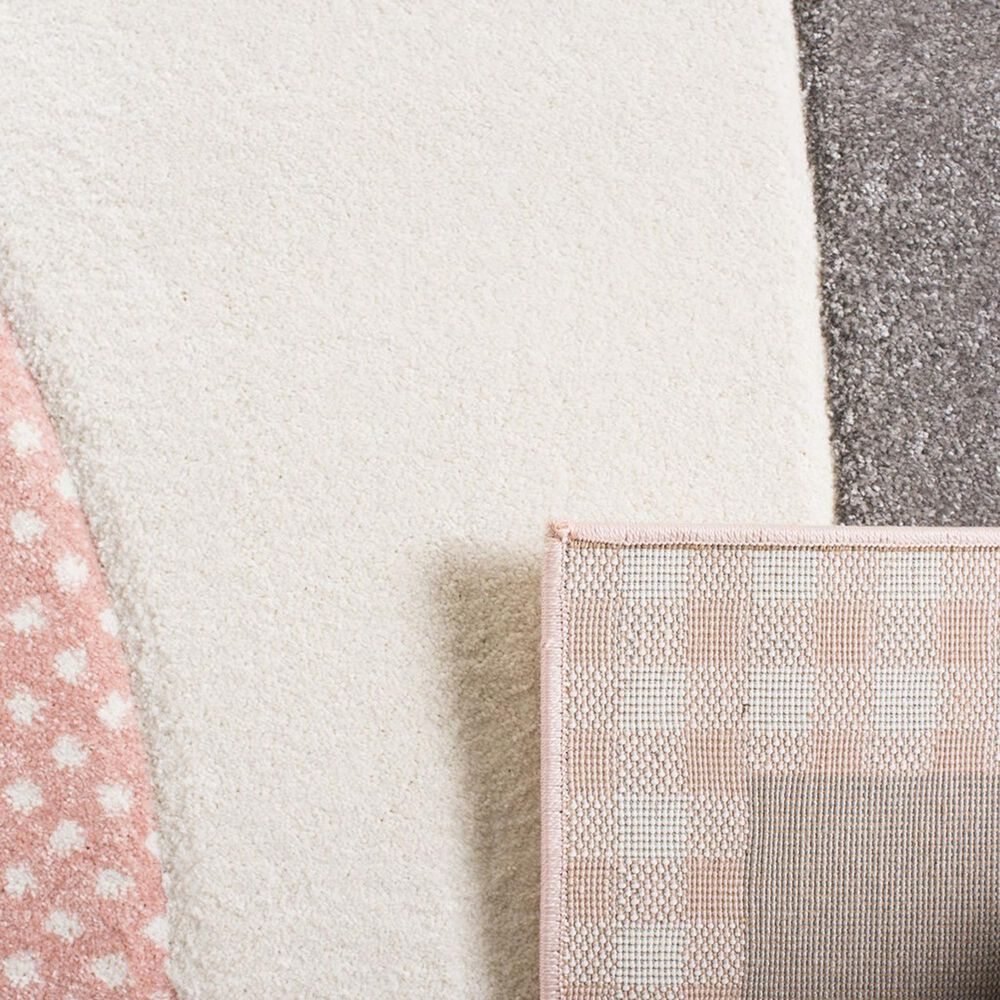 Safavieh Carousel CRK134 5&#39;3&quot; Square Pink and Grey Kids  Area Rug, , large