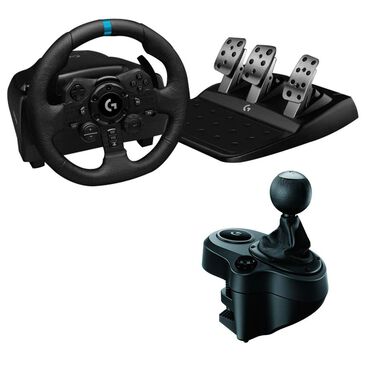 Logitech G923 Racing Wheel and Pedals in Black + Driving Force Shifter - PlayStation 4, , large