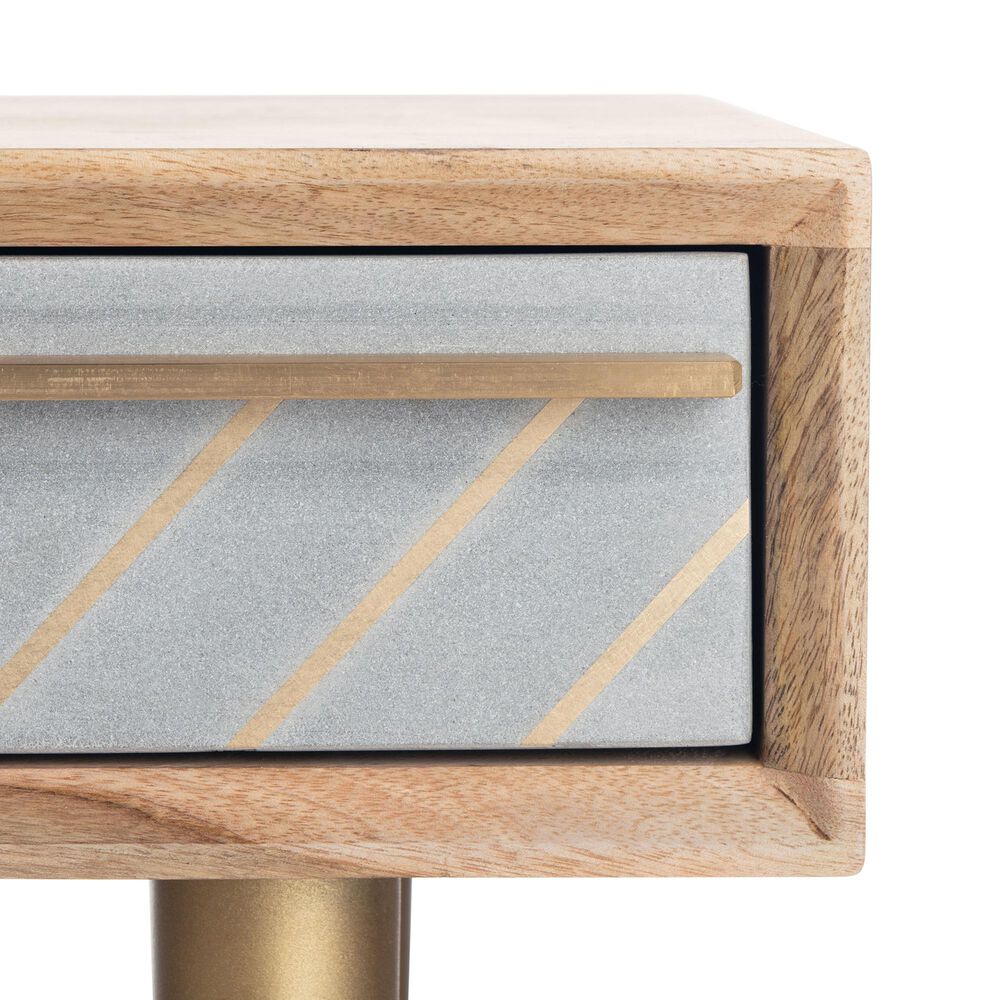 Safavieh Leni Desk in Natural/Brass, , large