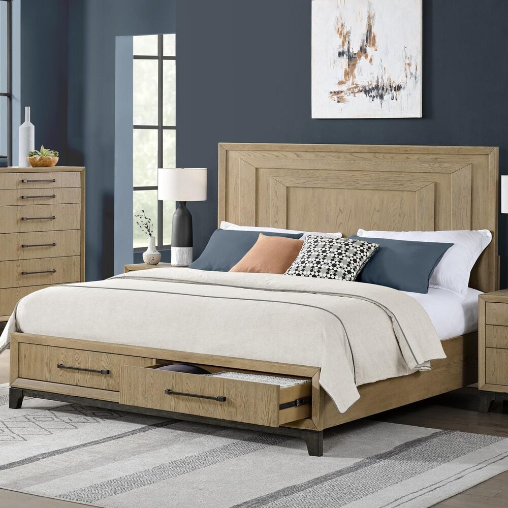 Emerald Home Furnishings Sutton Place King Storage Bed in Caramel and Cocoa, , large