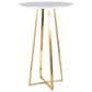 LumiSource Cosmo Bar Table in Gold Metal and White Wood, , large