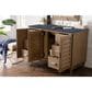 James Martin Vanities Portland 48" Single Bathroom Vanity in Whitewashed Walnut with 3 cm Charcoal Soapstone Quartz Top and Rectangular Sink, , large