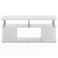 HOMLUX 47.2" Utility Design TV Stand with Open Storage Bookshelf in White Oak and Stainless Steel, , large