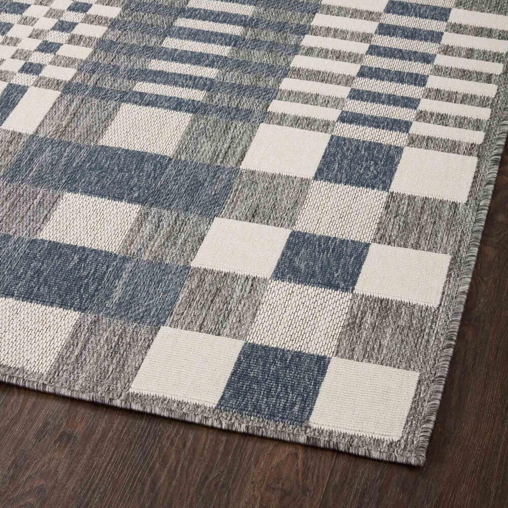 Loloi II Rainier 3&#39;11&quot; x 5&#39;11&quot; Ivory and Denim Indoor/Outdoor Area Performance Rug, , large