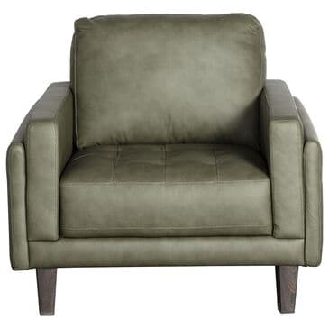 Chateau D"ax Leather Accent Chair in Olive Green, , large