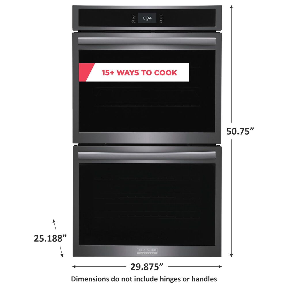 Frigidaire Gallery 30'' Double Electric Wall Oven with Total Convection in Black Stainless Steel