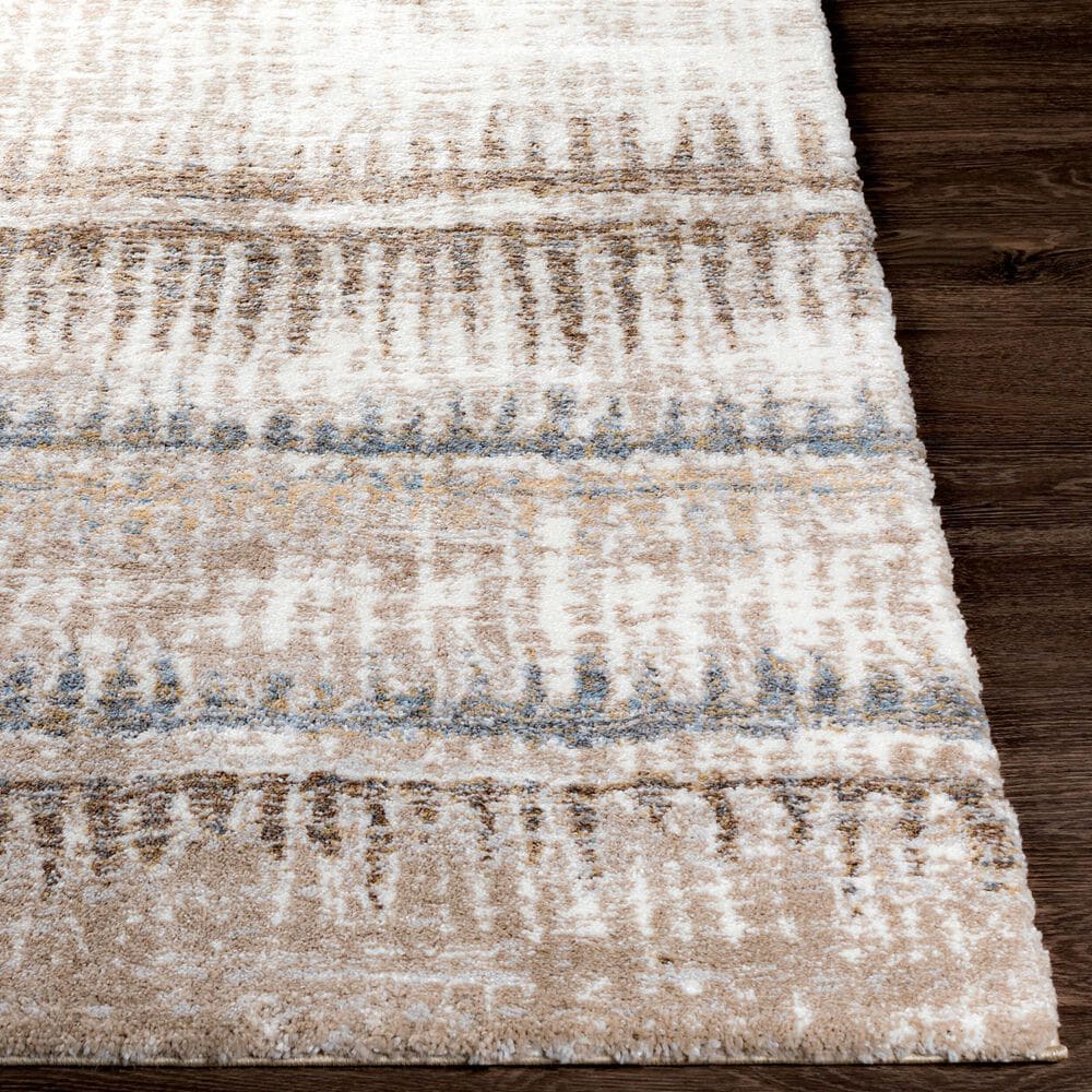 Surya Portofino Cream, Taupe, Tan, Light Slate, Medium Brown and Light Blue 5&#39;3&quot; x 7&#39; Area Rug, , large