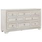 Pulaski Furniture Corp Camila Dresser and Mirror in White and Silver, , large