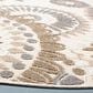 Safavieh Cabana CBN382F 6"7" Round Grey and Ivory Indoor/Outdoor Area Performance Rug, , large