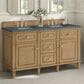 James Martin Vanities Lorelai 60" Double Vanity in Light Natural Oak with 3 cm Parisien Bleu Quartz Top, , large