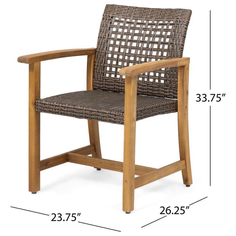 Hearth and Haven Hampton Outdoor Dining Chair in Brown (Set of 2), , large
